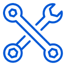 Blue tools crossed design