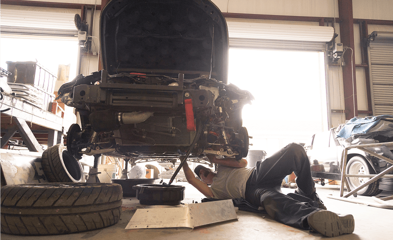 Car repair in garage